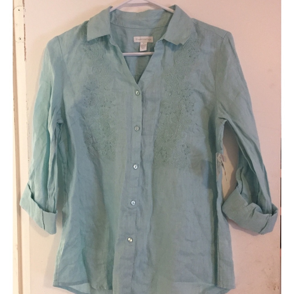 Charter club linen button down shirt